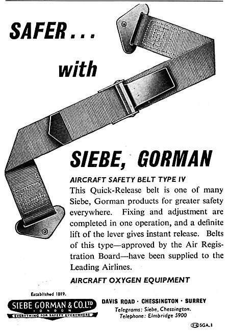 Siebe Gorman Safety Equipment, Safety Belts                      
