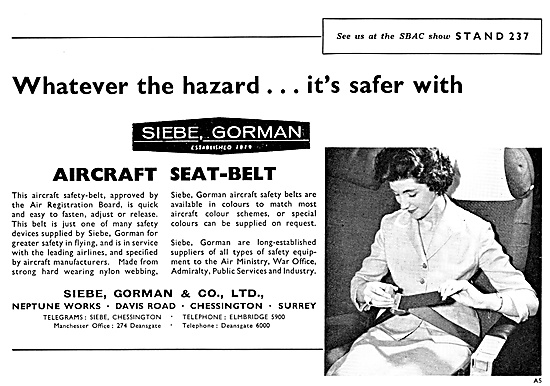 Siebe Gorman Safety Equipment, Oxygen Equipment & Seat Belts     