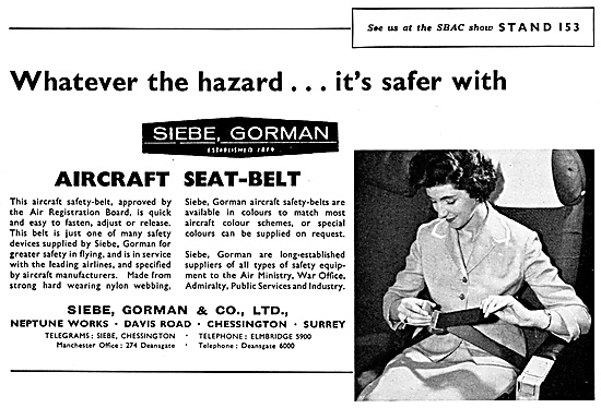 Siebe Gorman Aircraft Seat Belts                                 
