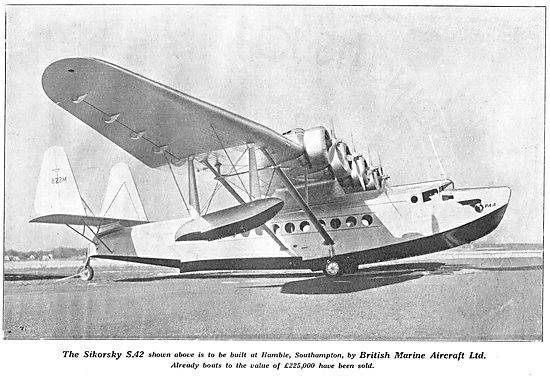 Sikorsky S42 Flying Boat: British Marine Aircraft Hamble         