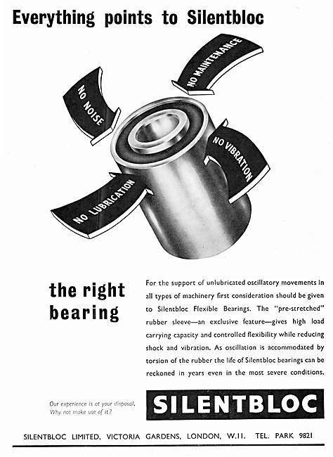 Silentbloc Anti-Vibration Mountings & Bearings For Aircraft      