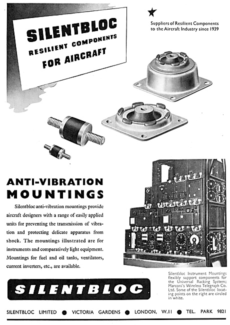 Silentbloc Resilient Components For Aircraft                     