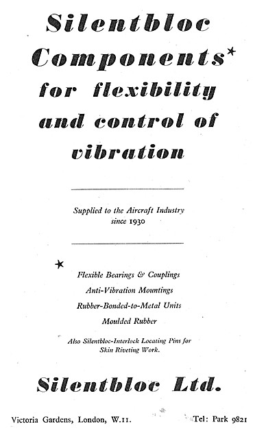 Silentbloc Anti Vibration Mountings For Aircraft                 