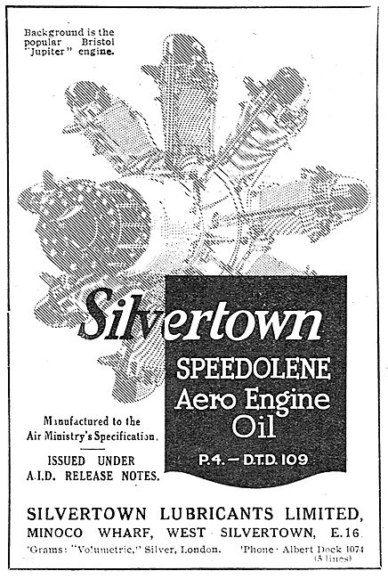 Silvertown Speedolene Aero Engine Oil                            