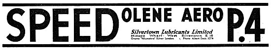 Silvertown Speedolene P4 Aero Engine Oil                         