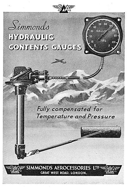 Simmonds Aerocessories : Hydraulic Contents Gauges               