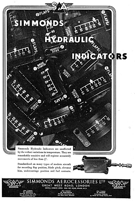 Simmonds Aerocessories : Hydraulic Indicators                    