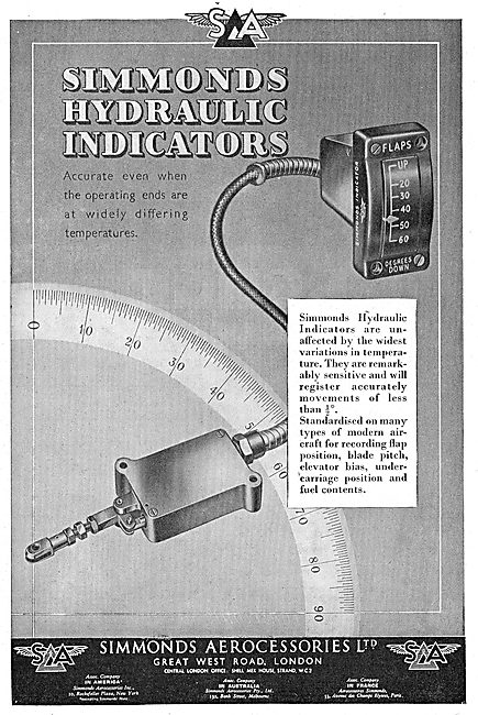 Simmonds Aerocessories : Hydraulic Indicators                    