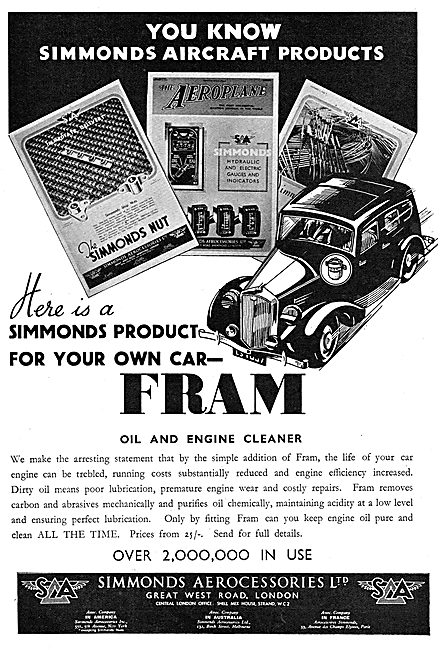 Simmonds Aerocessories : FRAM Filters                            