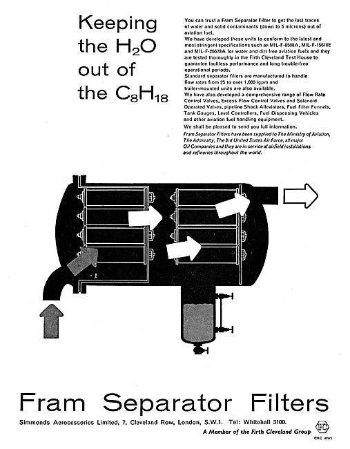 Simmonds FRAM Fuel/Water Separators                              