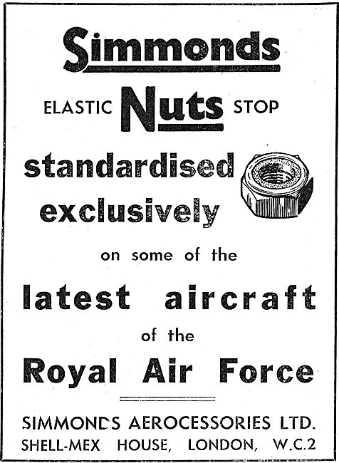 Simmonds Aerocessories - Elastic Stop Nuts - Royal Air Force     