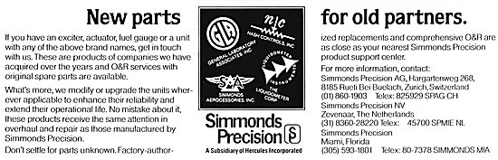 Simmonds Precision Aircraft Parts & Aerocessories 1986           