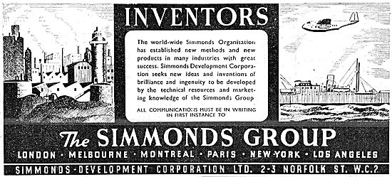 The Simmonds Group Development Facilities For Inventors 1943     