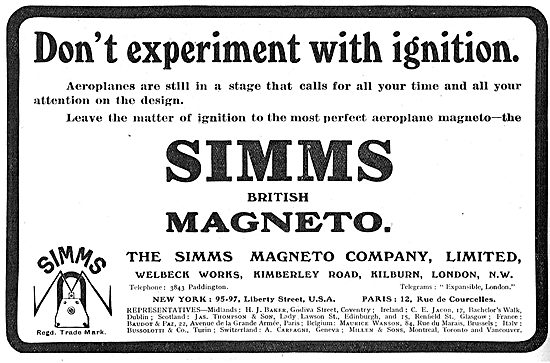 Don`t Experiment With Ignition! Use Simms Aviation Magnetos      