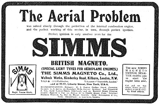 Solve The Aerial Problem By using Simms Magnetos.                