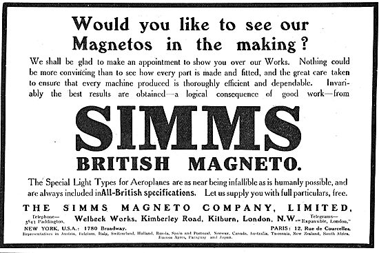 Aviators; Come And See Simms Magneto's In The Making.            