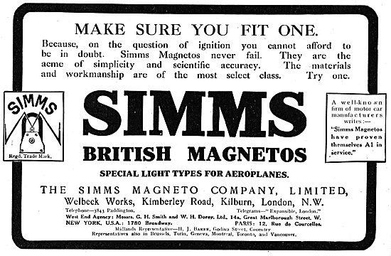 Simms British Aeroplane Magnetos - Make Sure You Fit One!        