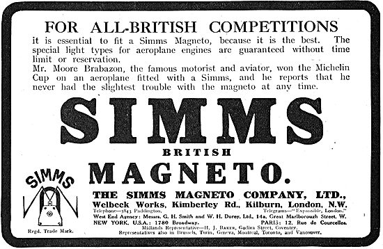 Simms Magnetos For All-British Competitions                      