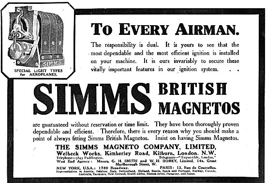 Simms Magneto For Resonsible Airmen                              