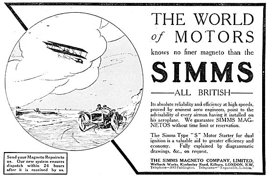 Simms Magnetos, Starters & Sparking Plugs                        