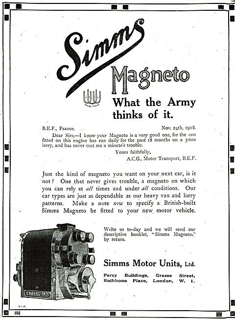 Simms Aero Engine Magnetos                                       