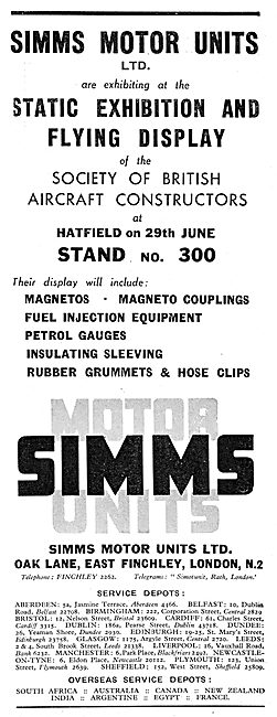 Simms Motor Units - Magnetos, Gauges & Fuel Injection Eqpt       