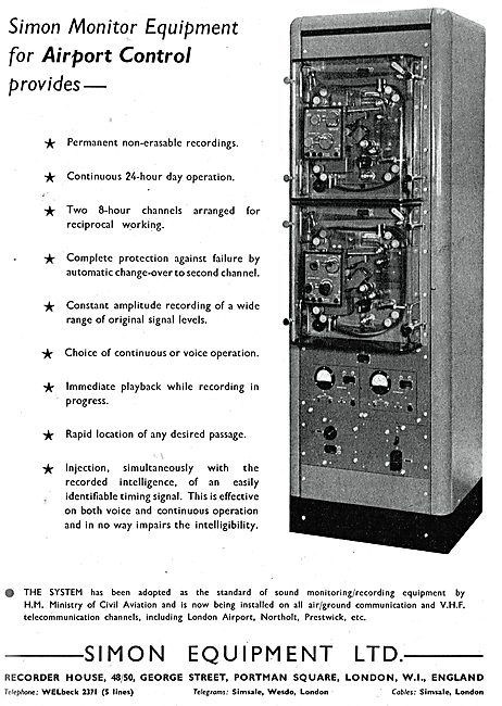 Simon Equipment ATC Airport Control Monitoring Equipment         