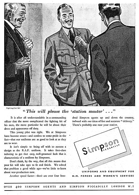 Simpsons Of Picadilly For RAF Officers Uniforms                  