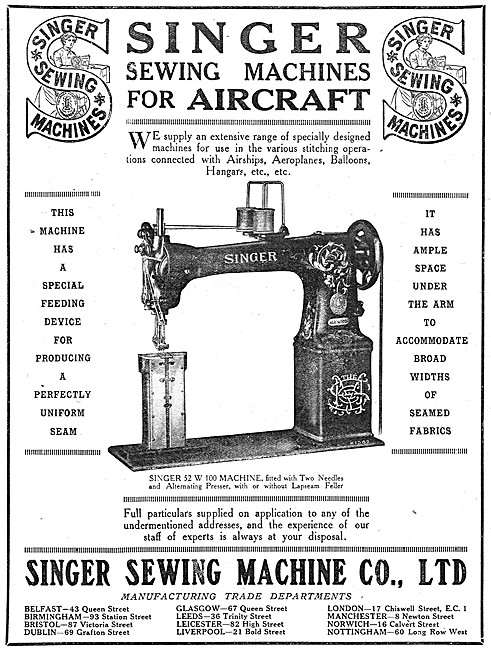 Singer Sewing Machines For Aircraft. Singer 52 W 100             