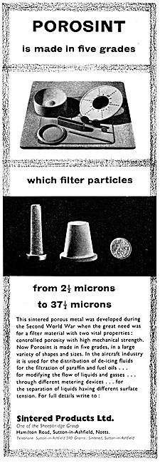 Sintered Products. Notts. Sintered Metals POROSINT               