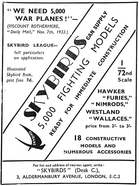 Skybirds Westland Wallace Model 1/72nd Scale                     