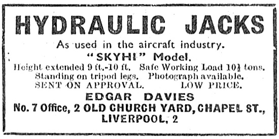 Skyhi Aircraft Jacks - Edgar Davies Liverpool                    