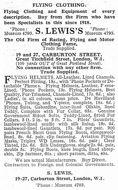 S.Lewis's Flying Clothing                                        