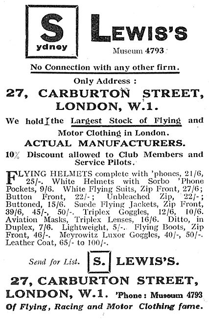 S.Lewis's Flying Clothing                                        