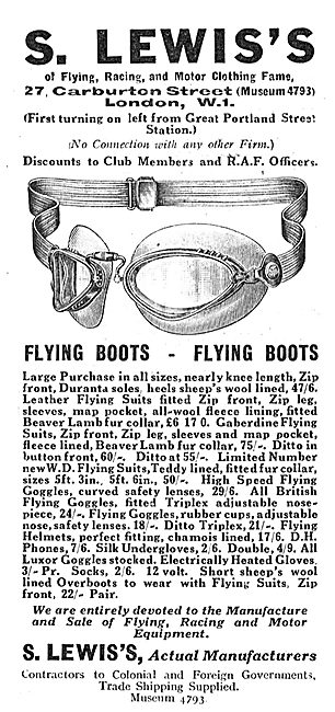 S.Lewis's Flying Kit  - Flying Boots & Goggles                   