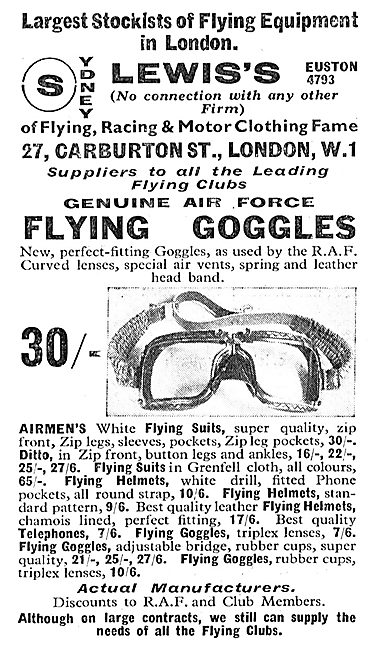 S.Lewis's Flying Clothing - Air Force Flying Goggles             