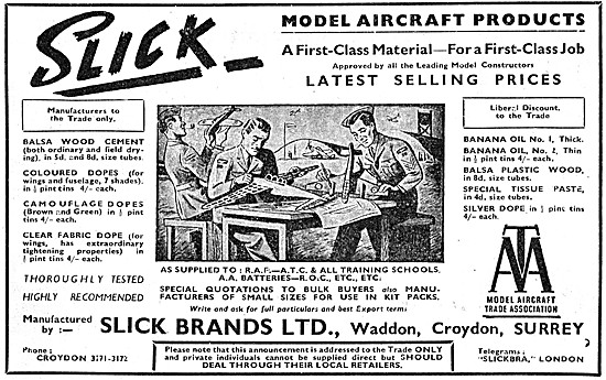 Slick Brands Models Aircraft Products - Dopes & Cements          