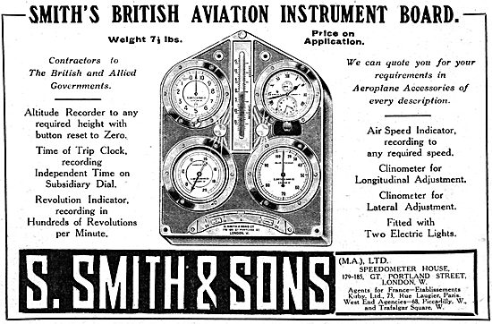 Smiths Aircraft Instruments 1917 Advert                          