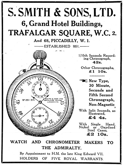 Smiths Recording Chronographs & Watches 1917                     