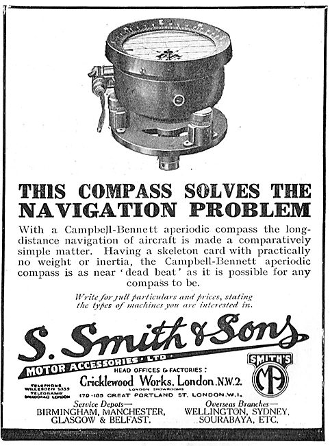 Smith's Campbell-Bennet Aperiodic Aircraft Compass               
