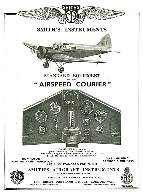 Smiths Instruments Standard On Airspeed Courier                  