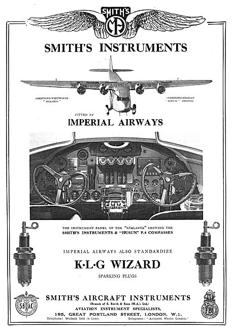 Smiths Instruments Fitted By Imperial Airways To Their Atalantas 