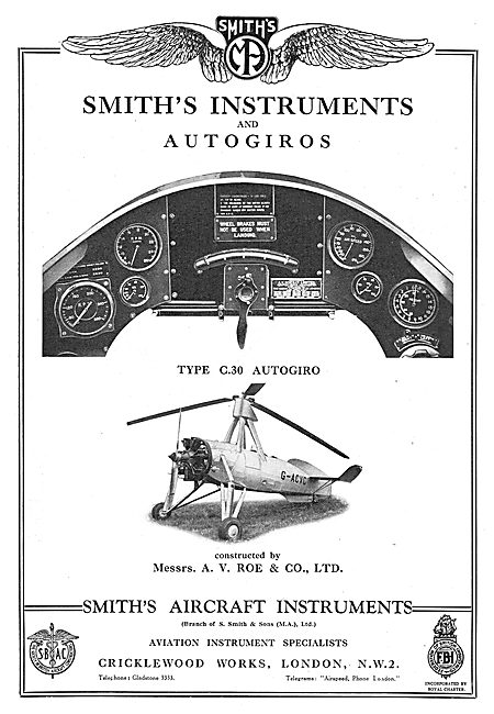 Smiths Instruments : C30 Autogiro. AVRO                          