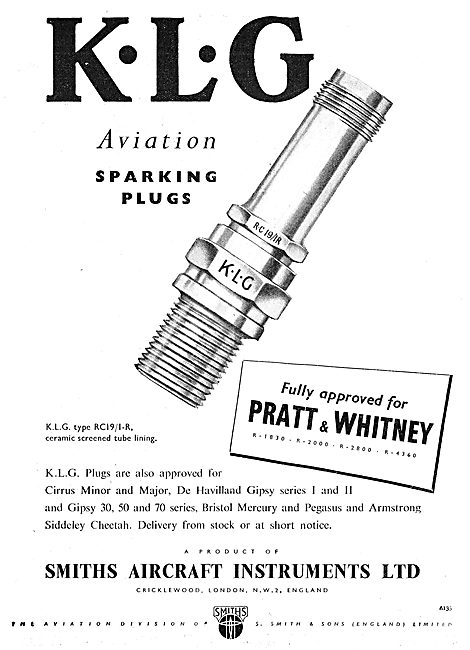 Smiths Aircraft Instruments - KLG Sparking Plugs & Igniters      