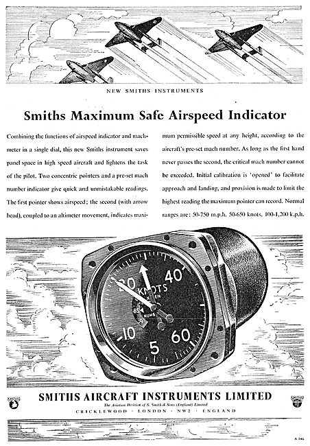 Smiths Maximum Safe Airspeed Indicator                           