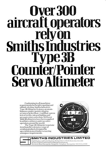 Smiths Industries Aviation Division : Smiths 3B Servo Altimeter  