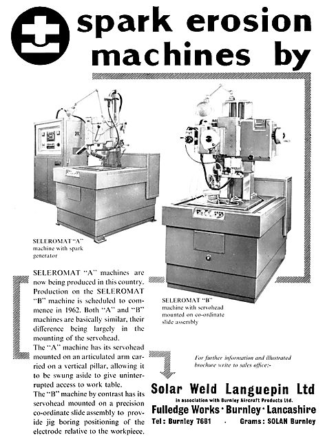 Solar Weld SELEROMAT Spark Erosion Machines                      
