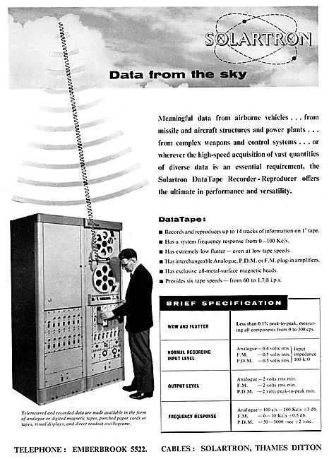 Solartron Air Data Tape Recorders - Reproducers                  