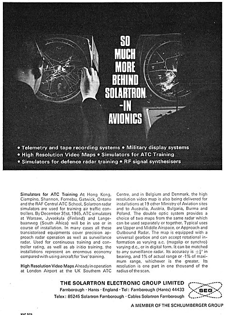 Solartron Air Traffic Control Simulators 1965                    