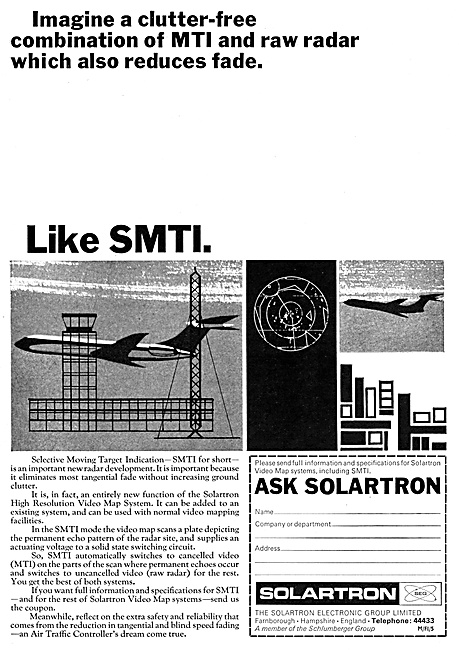 Solartron Air Traffic Control Radar Equipment. SMTI Video Map    